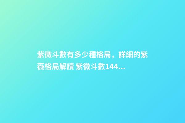 紫微斗數有多少種格局，詳細的紫薇格局解讀 紫微斗數144種格局，紫微斗數中強大上等的命格是什么？-第1張-觀點-玄機派